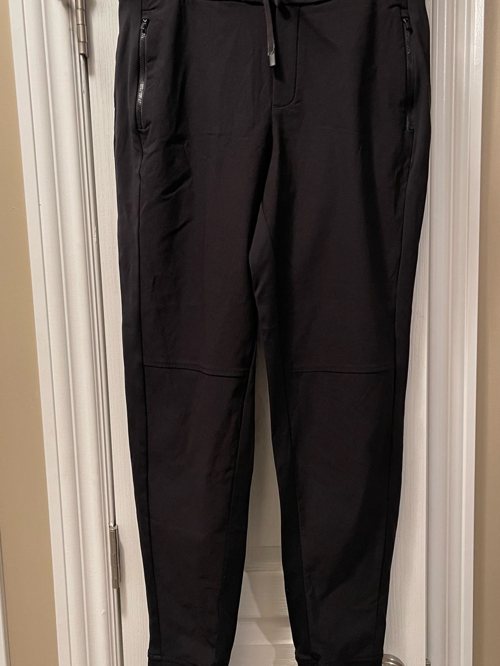 Athleta Black Tapered Zip-Pocket Joggers